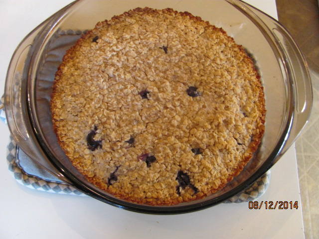 photo of baked oatmeal dish as part of a typical breakfast at Blue Rock Bed and Breakfast