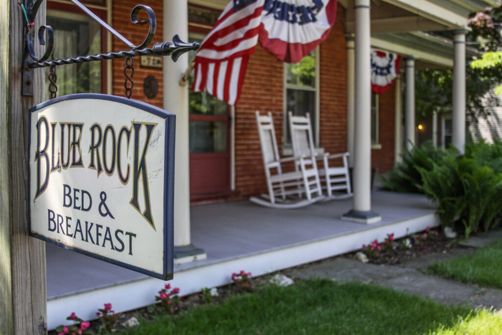 photo of sign and front porch at Blue Rock Bed and Breakfast