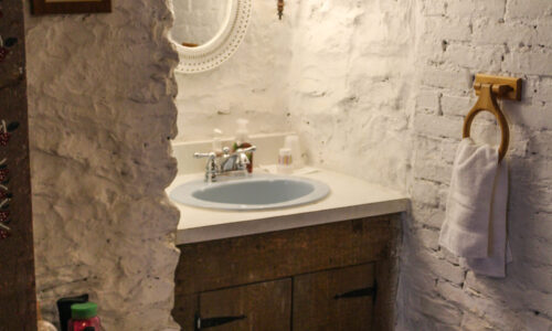 photo of bathroom sink in the Family Cabin Suite at Blue Rock Bed and Breakfast